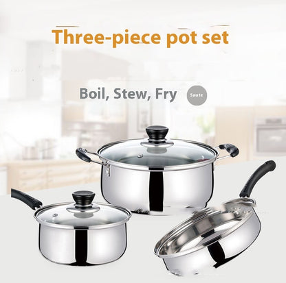 Stainless Steel Three Pot Set 16-20-22cm